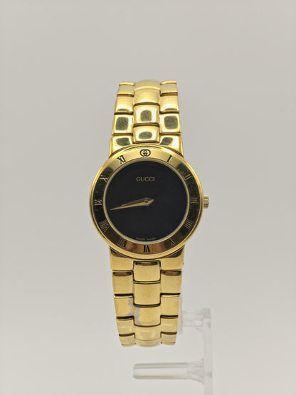 Gucci Gold Tone Watch | Model 3300.2.L | Black Dial | Swiss Made | Box & Warranty | Women | - 124