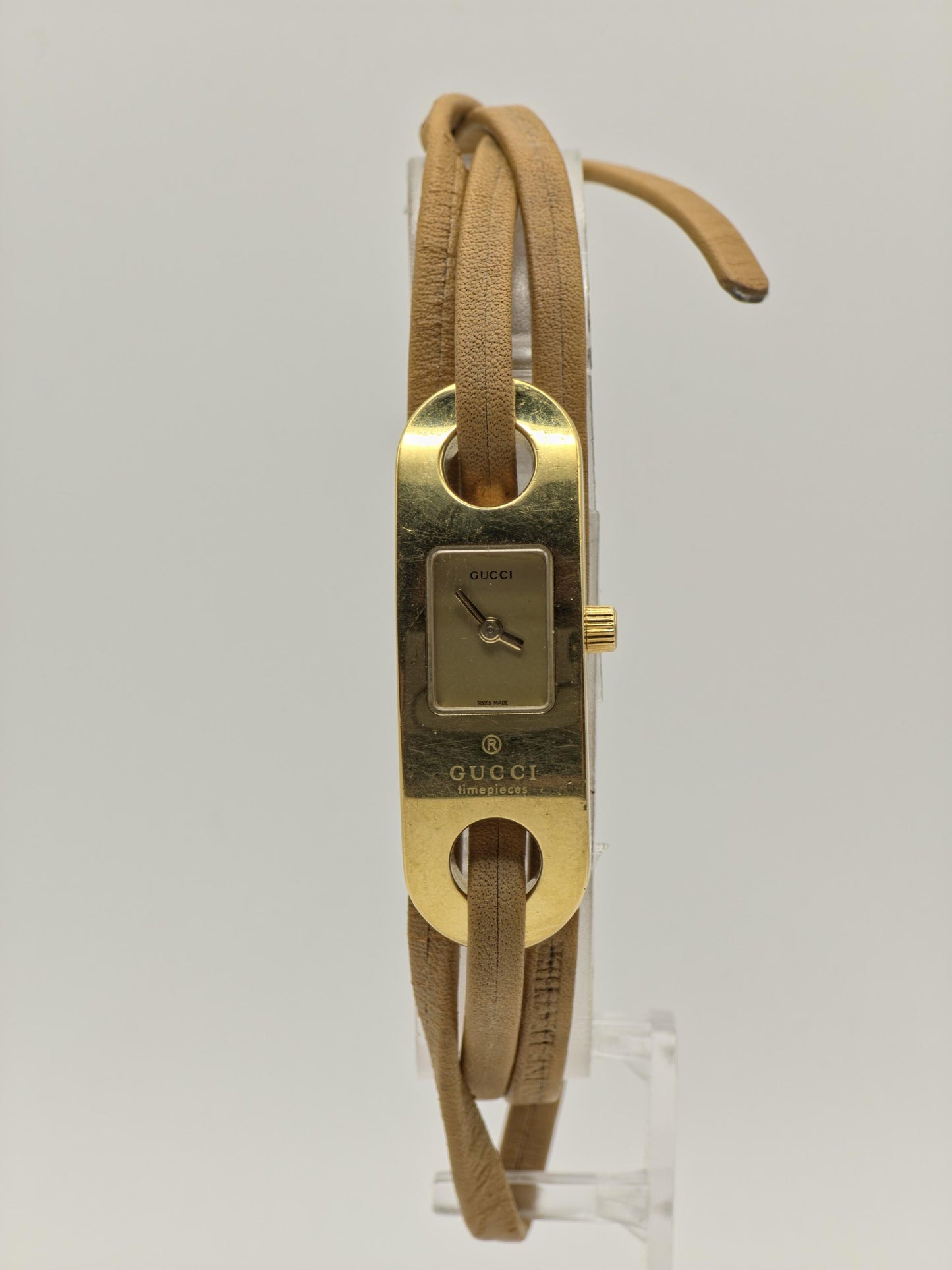 Gucci Women’s Wrap Bracelet Watch | Model 6100L | Gold Dial | Swiss Made | Adjustable Bracelet | Box Included | - 126