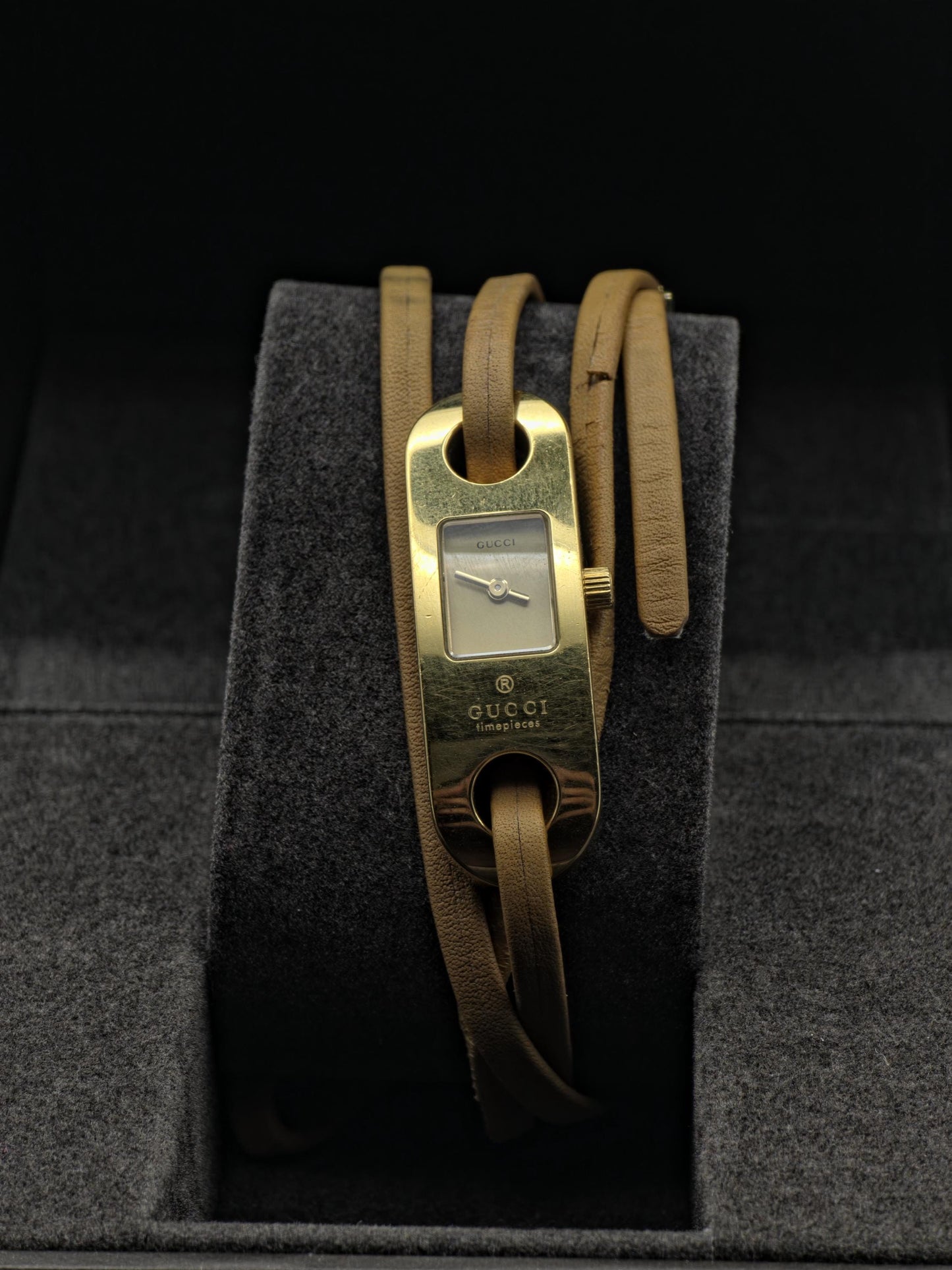 Gucci Women’s Wrap Bracelet Watch | Model 6100L | Gold Dial | Swiss Made | Adjustable Bracelet | Box Included | - 126