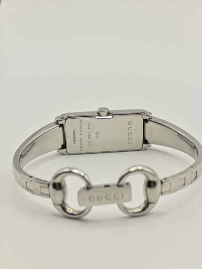 Gucci Women’s Rectangular Watch | Model 109 | GG Monogram Dial | Swiss Made | Box Included | - 127