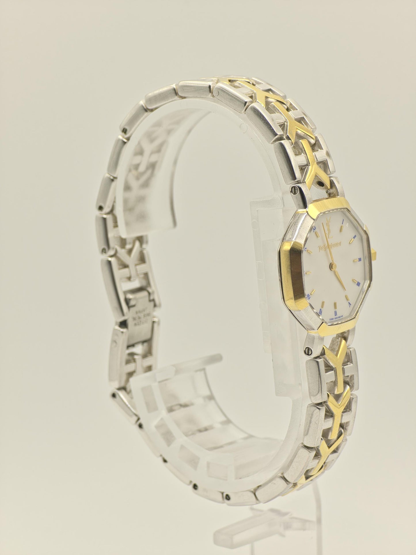YSL Women’s Quartz Watch Octagonal Case Two-Tone Stainless Steel Bracelet White Dial Ref. 2200-226313YO | - 101