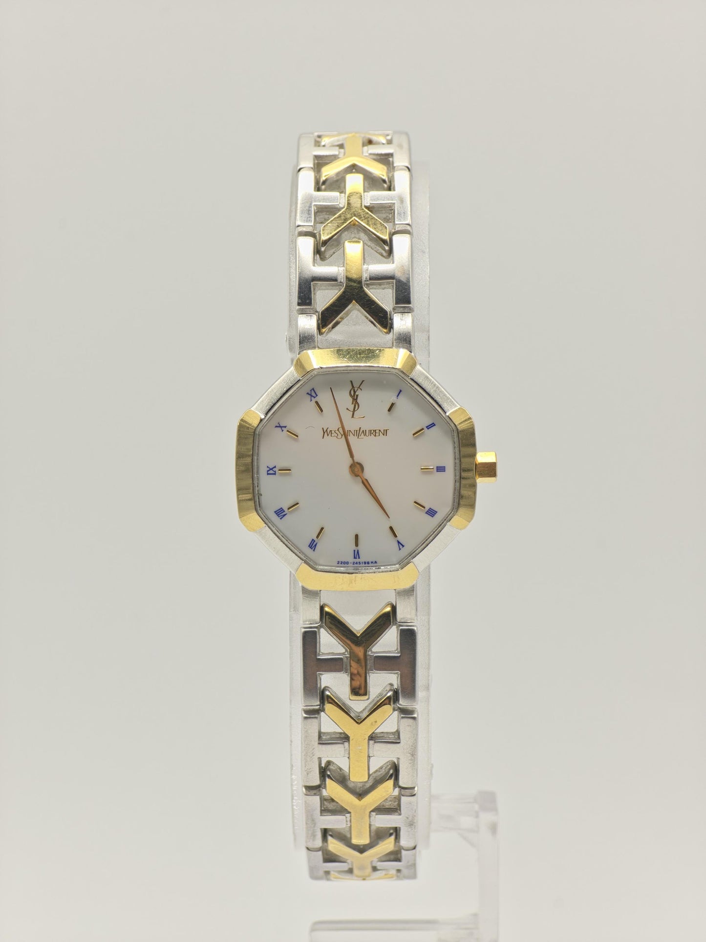 YSL Women’s Quartz Watch Octagonal Case Two-Tone Stainless Steel Bracelet White Dial Ref. 2200-226313YO | - 101