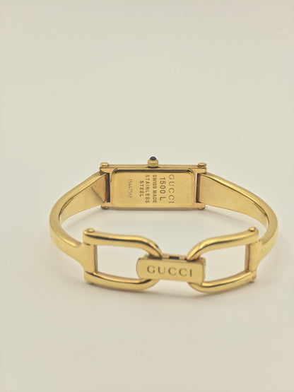 Gucci 1500L Women’s Swiss Quartz Watch Gold Tone Pink GG Dial | - 107