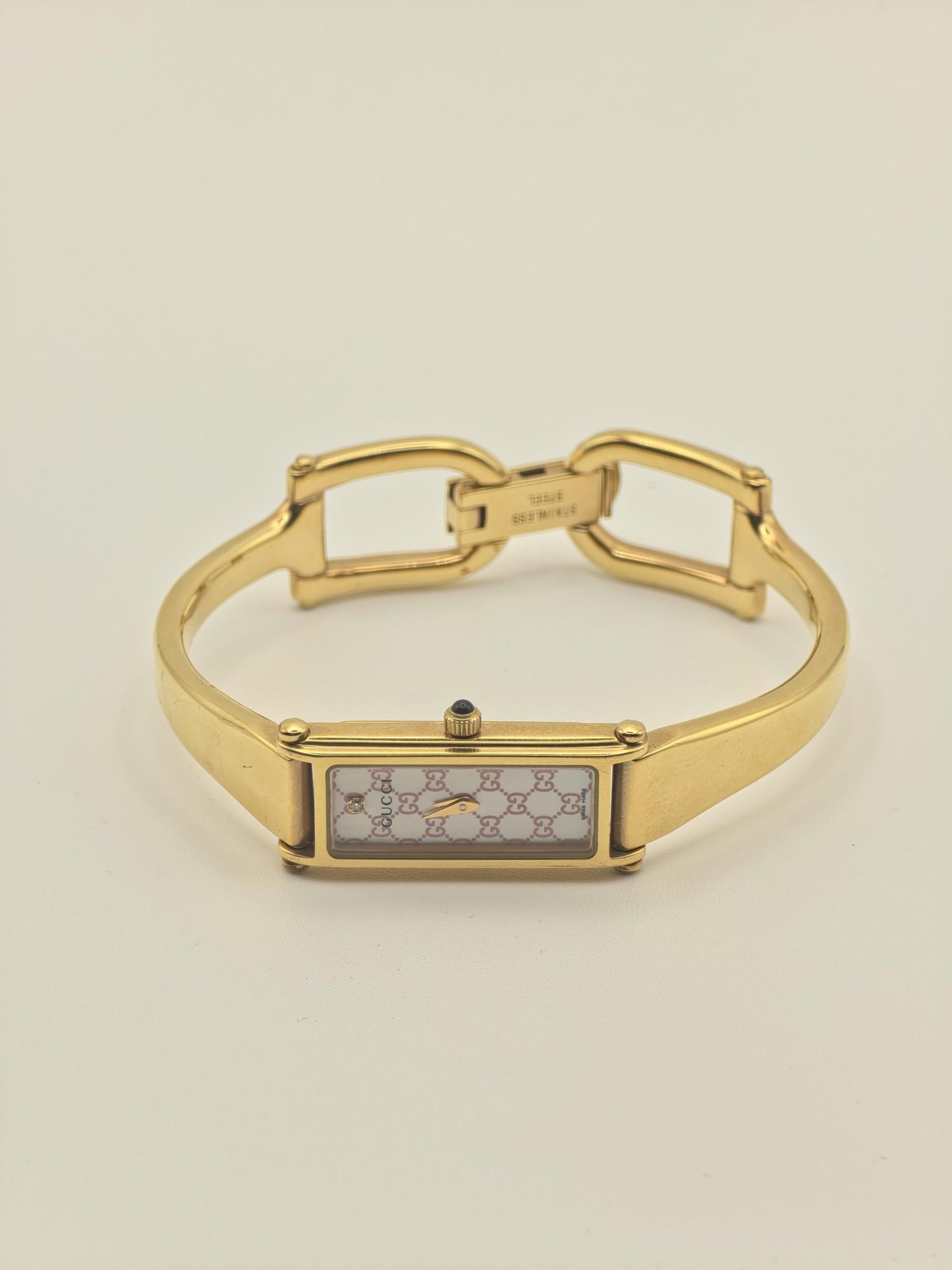 Gucci 1500L Women’s Swiss Quartz Watch Gold Tone Pink GG Dial | - 107