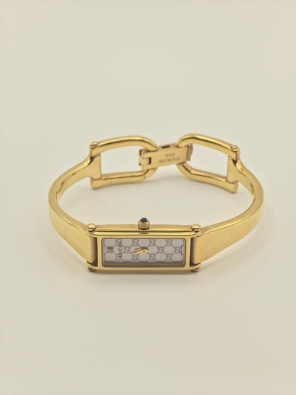 Gucci 1500L Women’s Swiss Quartz Watch Gold Tone Pink GG Dial | - 107