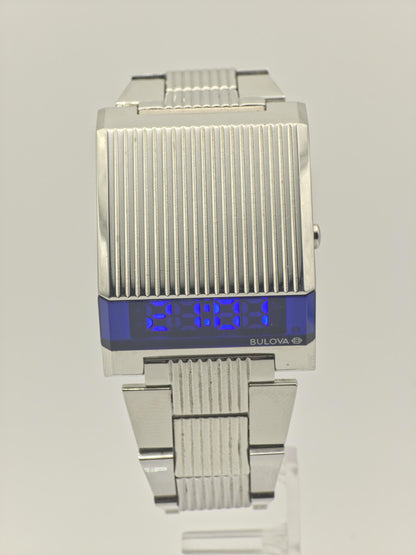 Bulova Computron Men’s Digital Watch Stainless Steel LED Display - 108