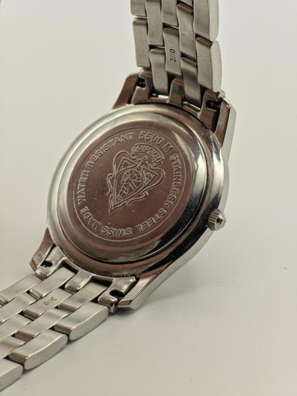 Gucci Men’s Black Dial Date Watch Stainless Steel Swiss Made 5500M | – 130