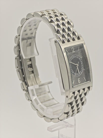 Alfredo Versace Rectangular Black Dial Steel Bracelet Unisex V737S | - 131