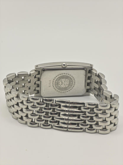 Alfredo Versace Rectangular Black Dial Steel Bracelet Unisex V737S | - 131