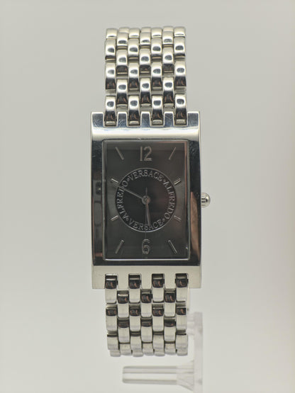 Alfredo Versace Rectangular Black Dial Steel Bracelet Unisex V737S | - 131