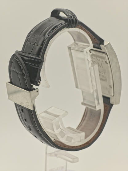 Gucci 7700M Rectangular Black Dial Leather Strap Swiss Quartz Unisex | - 132
