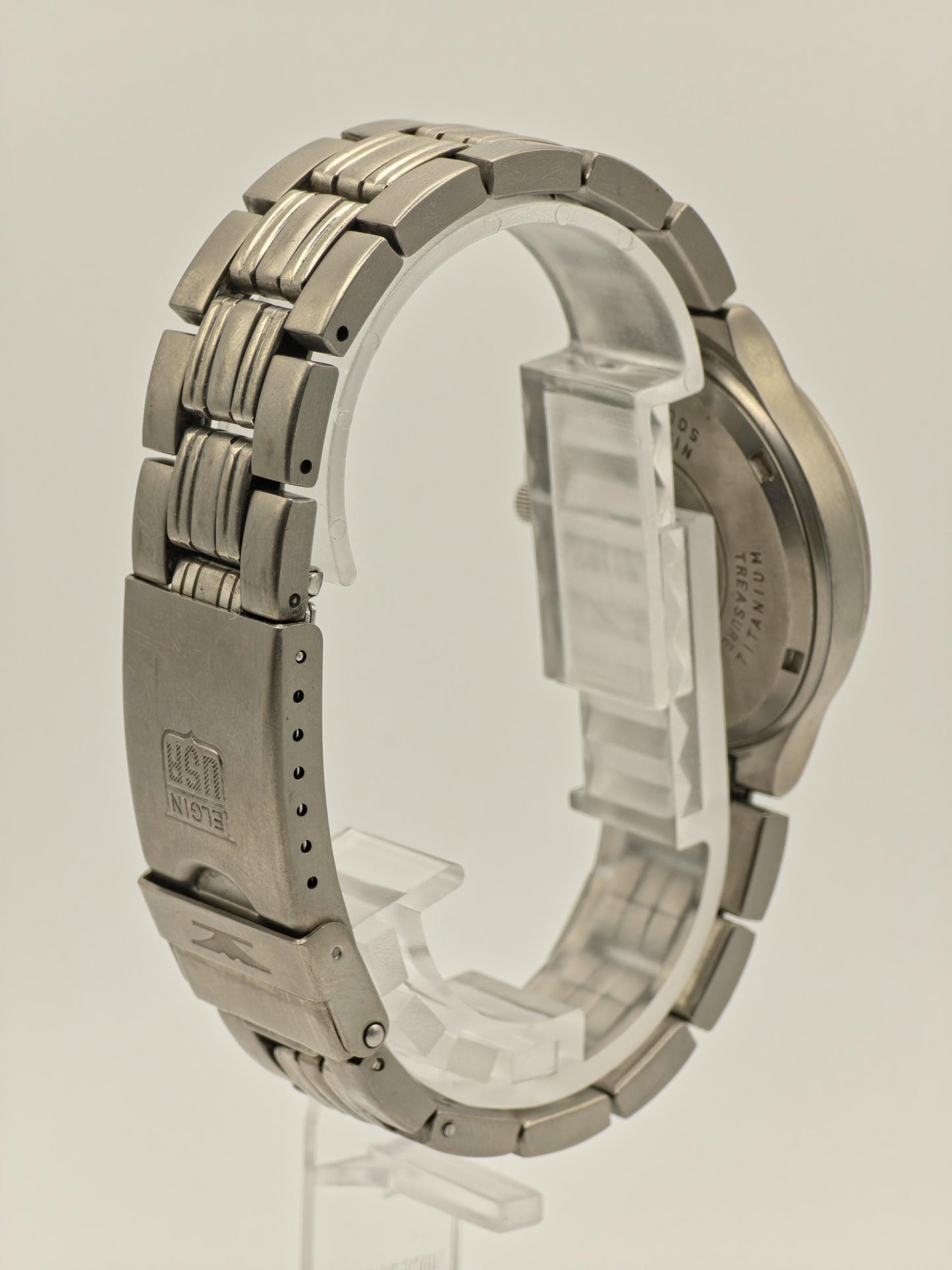Elgin Titanium Solar Drive Watch | Model FK 1066 C | Mother of Pearl Dial | Unisex | Diamonds | - 119