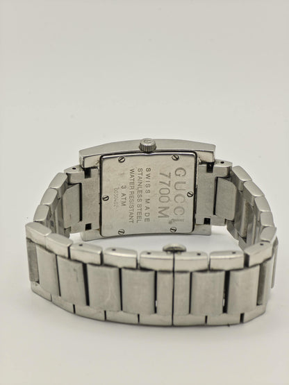 Vintage Gucci Square Watch | Model 7700M | Date | Stainless Steel | women | - 121