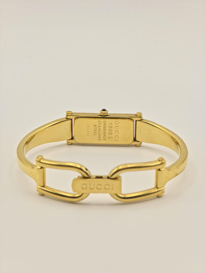 Gucci Gold Tone Watch | Model 1500L | Bangle Bracelet | Swiss Made | Women | - 123