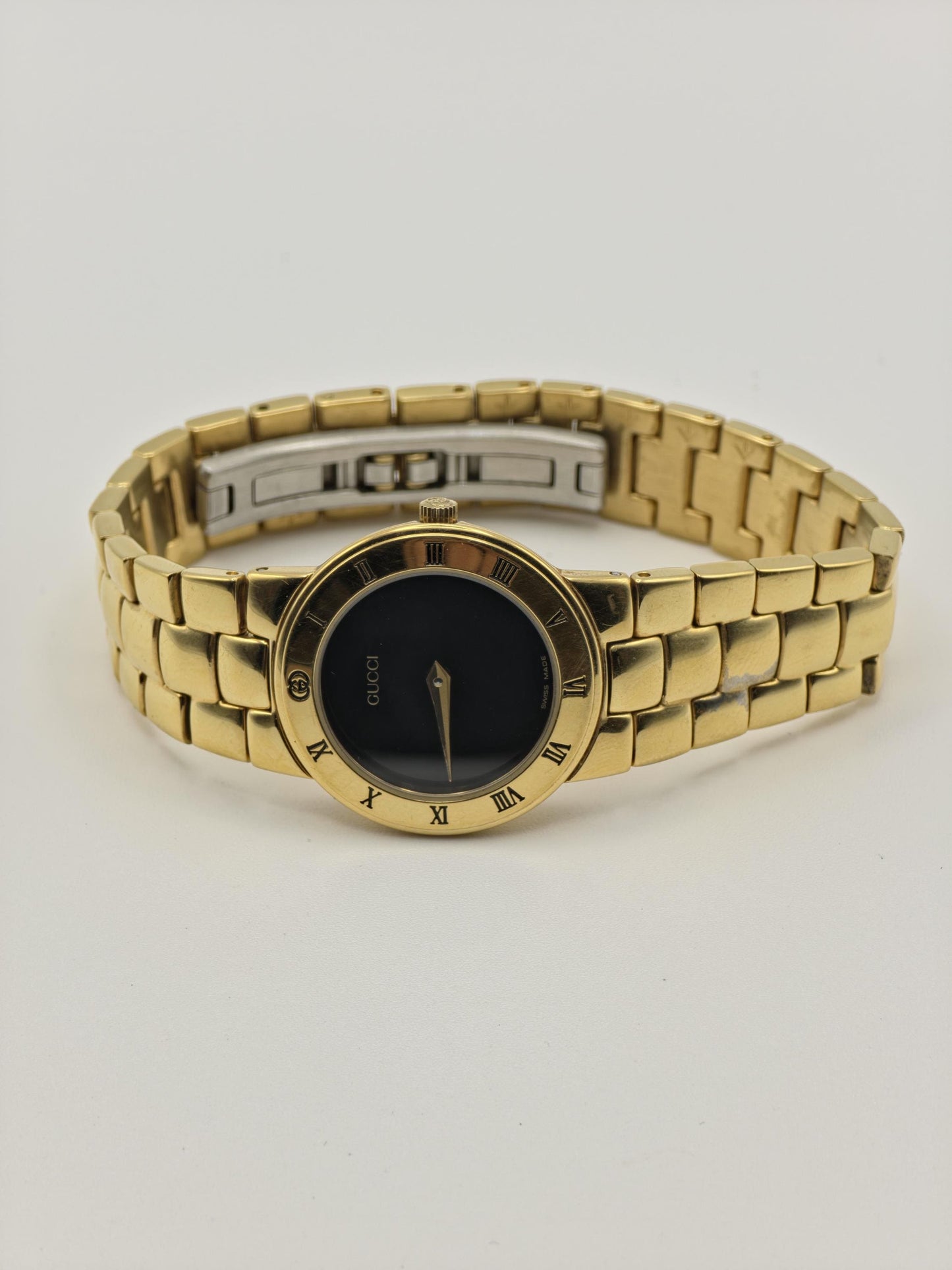 Gucci Gold Tone Watch | Model 3300.2.L | Black Dial | Swiss Made | Box & Warranty | Women | - 124