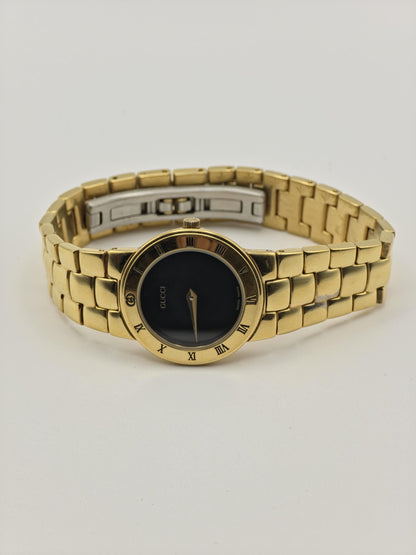 Gucci Gold Tone Watch | Model 3300.2.L | Black Dial | Swiss Made | Box & Warranty | Women | - 124