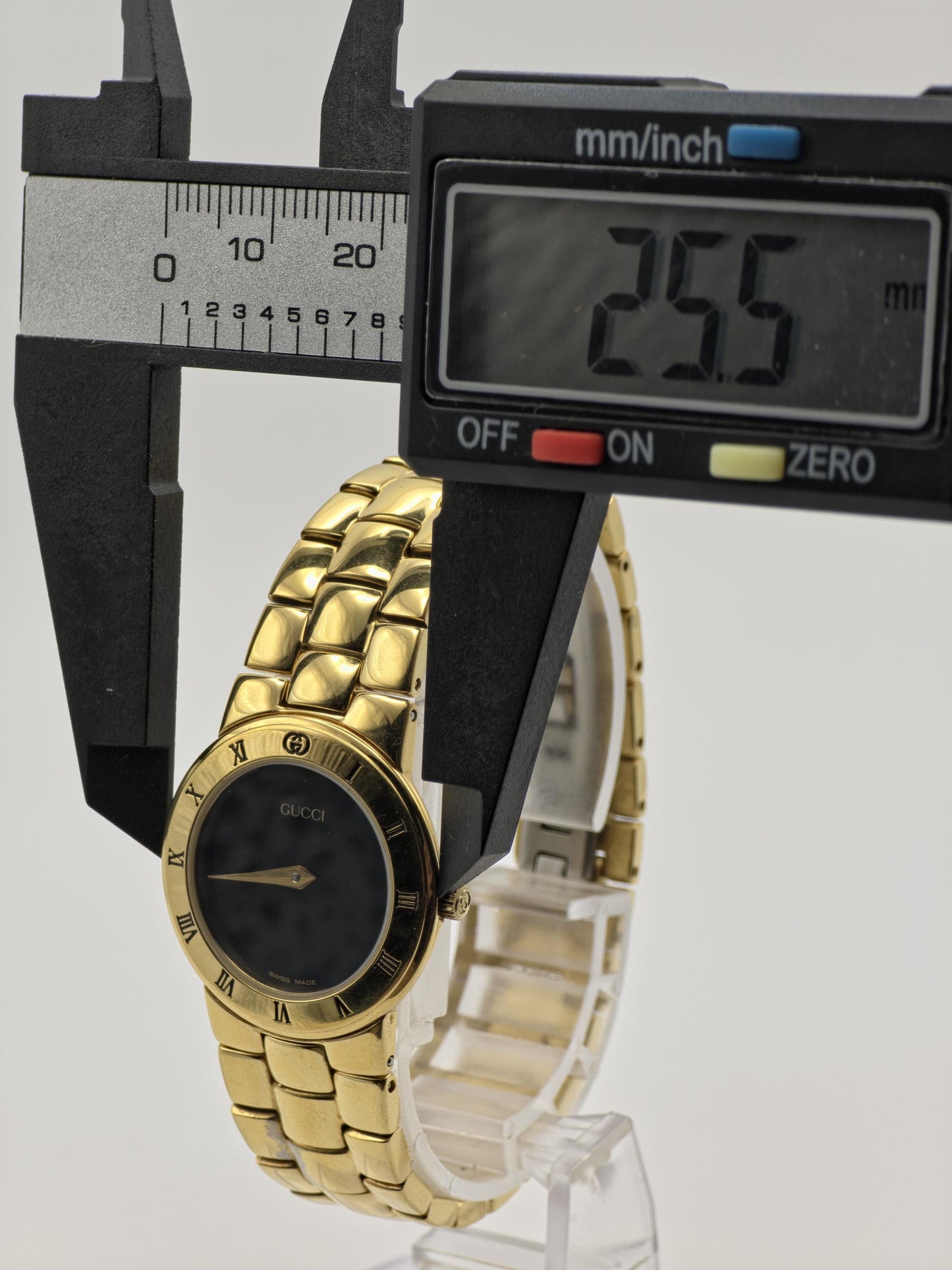 Gucci Gold Tone Watch | Model 3300.2.L | Black Dial | Swiss Made | Box & Warranty | Women | - 124