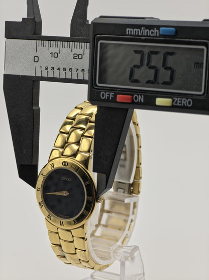 Gucci Gold Tone Watch | Model 3300.2.L | Black Dial | Swiss Made | Box & Warranty | Women | - 124