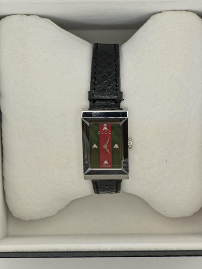 Gucci Rectangular Watch | Model 147.4 | Green-Red Stripe Dial | Swiss Made | Box & International Warranty | Women | - 125