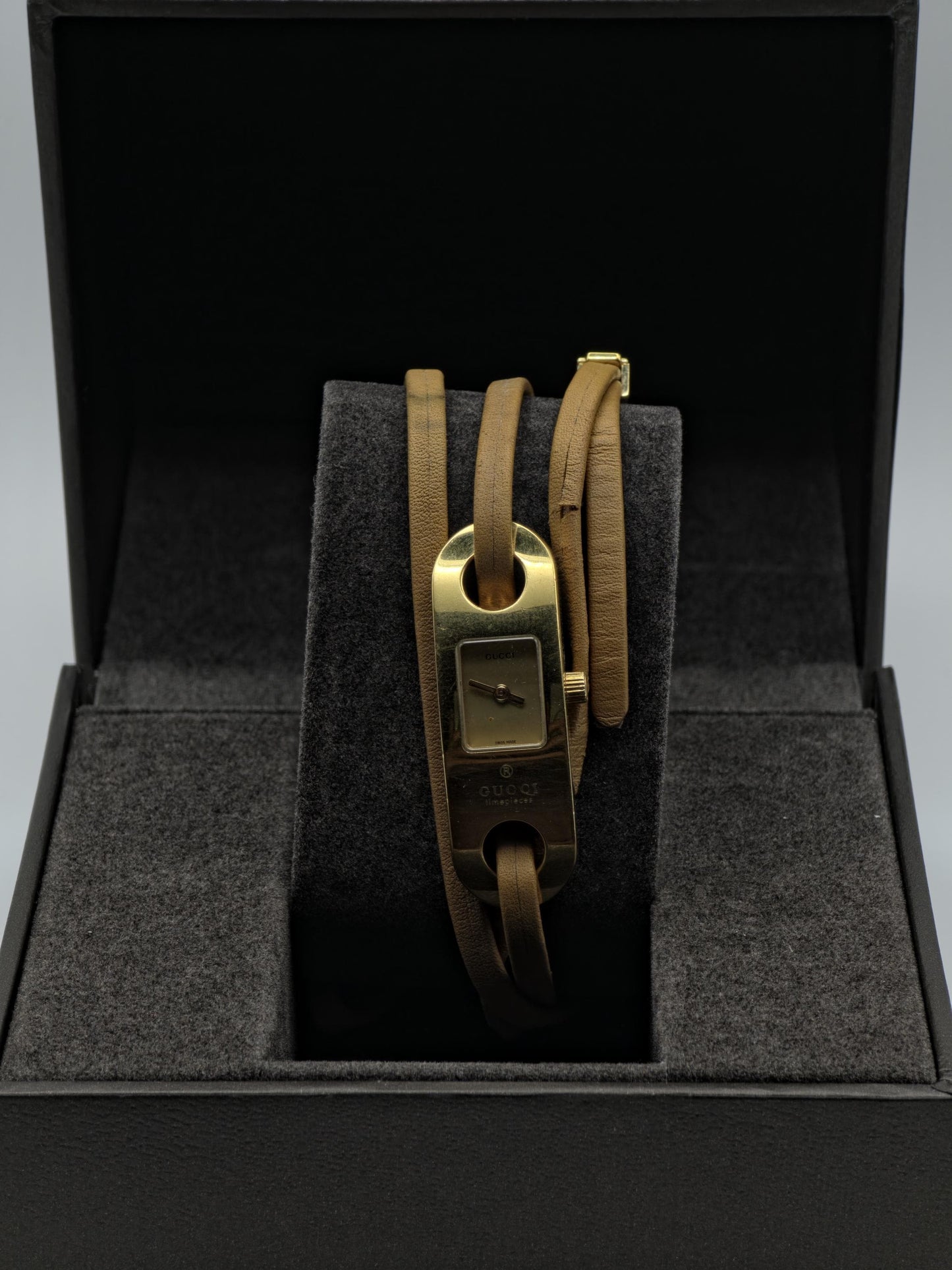 Gucci Women’s Wrap Bracelet Watch | Model 6100L | Gold Dial | Swiss Made | Adjustable Bracelet | Box Included | - 126