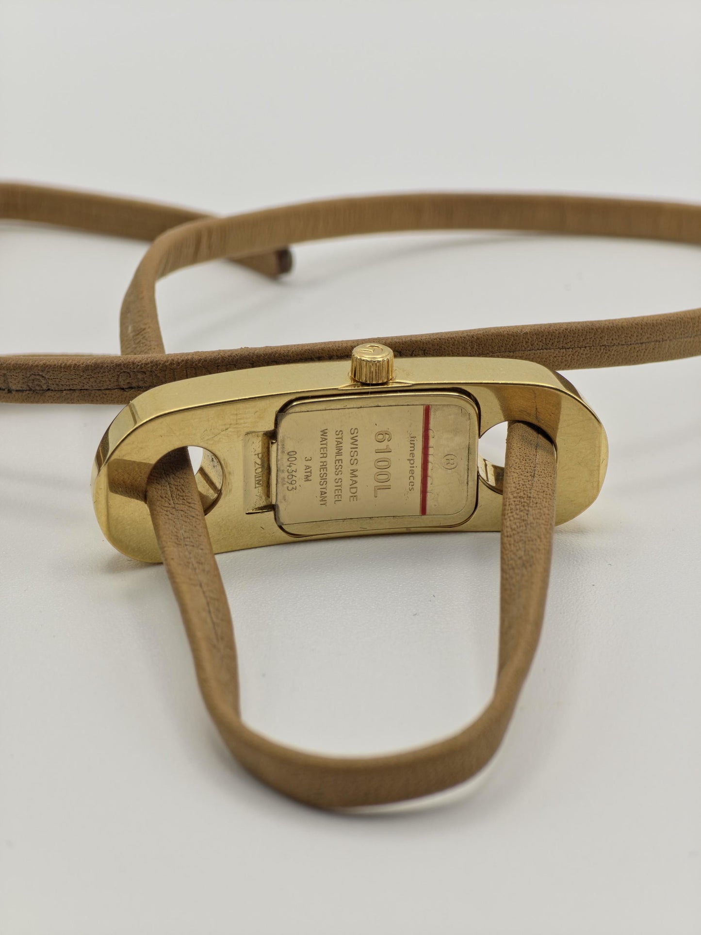 Gucci Women’s Wrap Bracelet Watch | Model 6100L | Gold Dial | Swiss Made | Adjustable Bracelet | Box Included | - 126