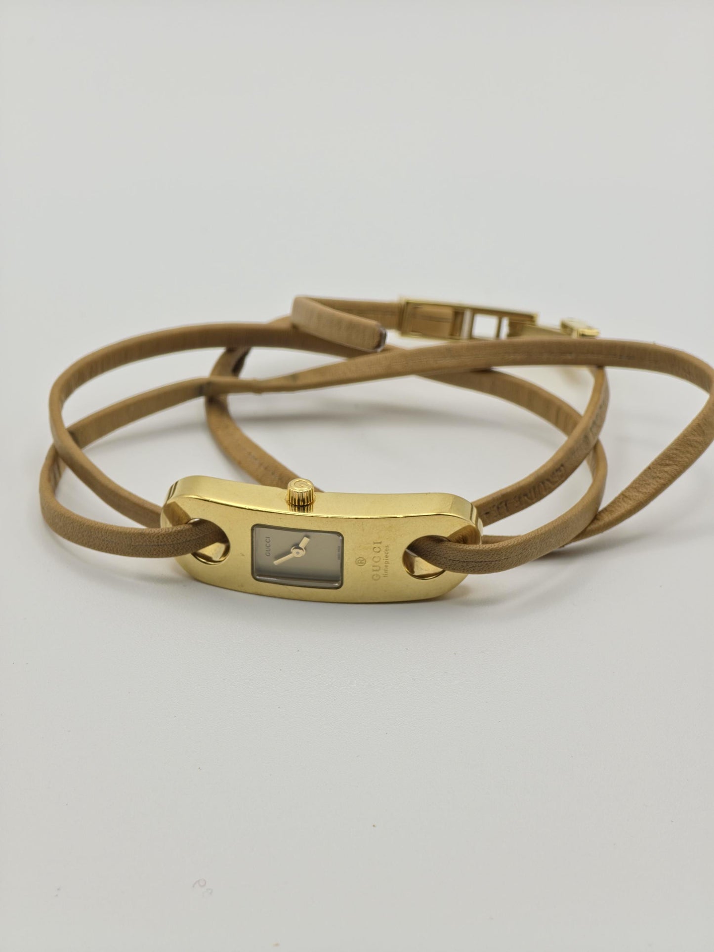 Gucci Women’s Wrap Bracelet Watch | Model 6100L | Gold Dial | Swiss Made | Adjustable Bracelet | Box Included | - 126