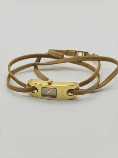 Gucci Women’s Wrap Bracelet Watch | Model 6100L | Gold Dial | Swiss Made | Adjustable Bracelet | Box Included | - 126