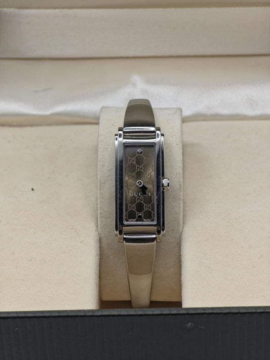 Gucci Women’s Rectangular Watch | Model 109 | GG Monogram Dial | Swiss Made | Box Included | - 127