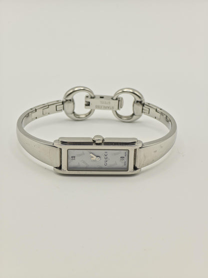 Gucci Women’s Rectangular Watch | Model 109 | Swiss Made | Stainless Steel Bracelet | Box Included | - 129
