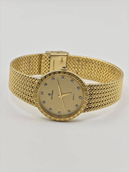 Cyma Quartz 809 Gold-Tone Swiss Watch Unisex | - 143