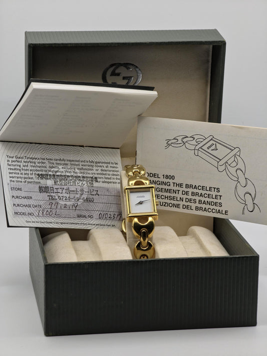 Gucci 1800L Vintage Swiss Women’s Watch | Box & Warranty Card - 169