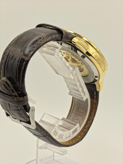 Bulova 97A138 Men Automatic Skeleton Watch Gold Tone Box Only | - 180