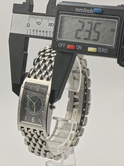 Alfredo Versace Rectangular Black Dial Steel Bracelet Unisex V737S | - 131