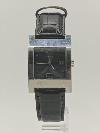Gucci 7700M Rectangular Black Dial Leather Strap Swiss Quartz Unisex | - 132