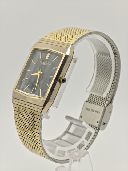 Aureole SW206 81142 Gold Tone Black Dial mens Quartz Watch | - 187