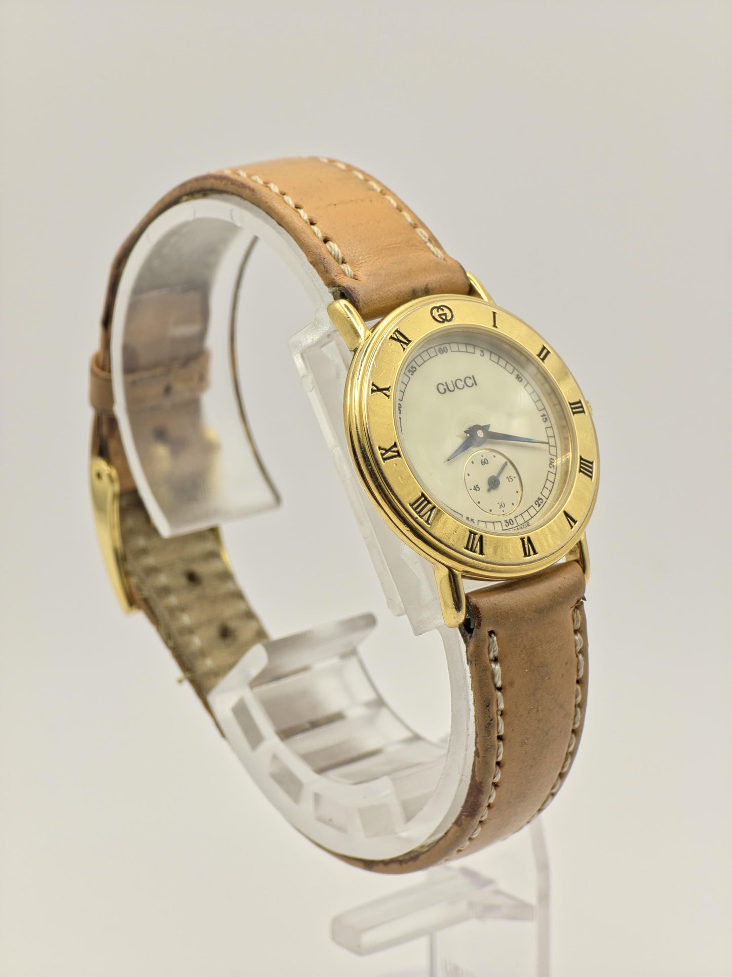 Gucci 3000.2.L Gold Tone Cream Dial Small Seconds Women Watch | Swiss Made - 188