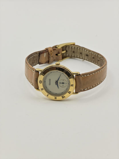 Gucci 3000.2.L Gold Tone Cream Dial Small Seconds Women Watch | Swiss Made - 188