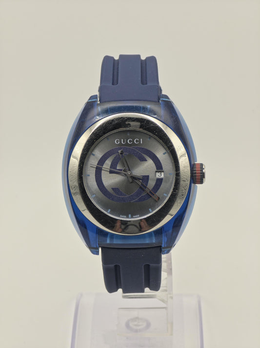 Gucci 137.1 Quartz Sport Style Blue Rubber Men’s Watch | - 194