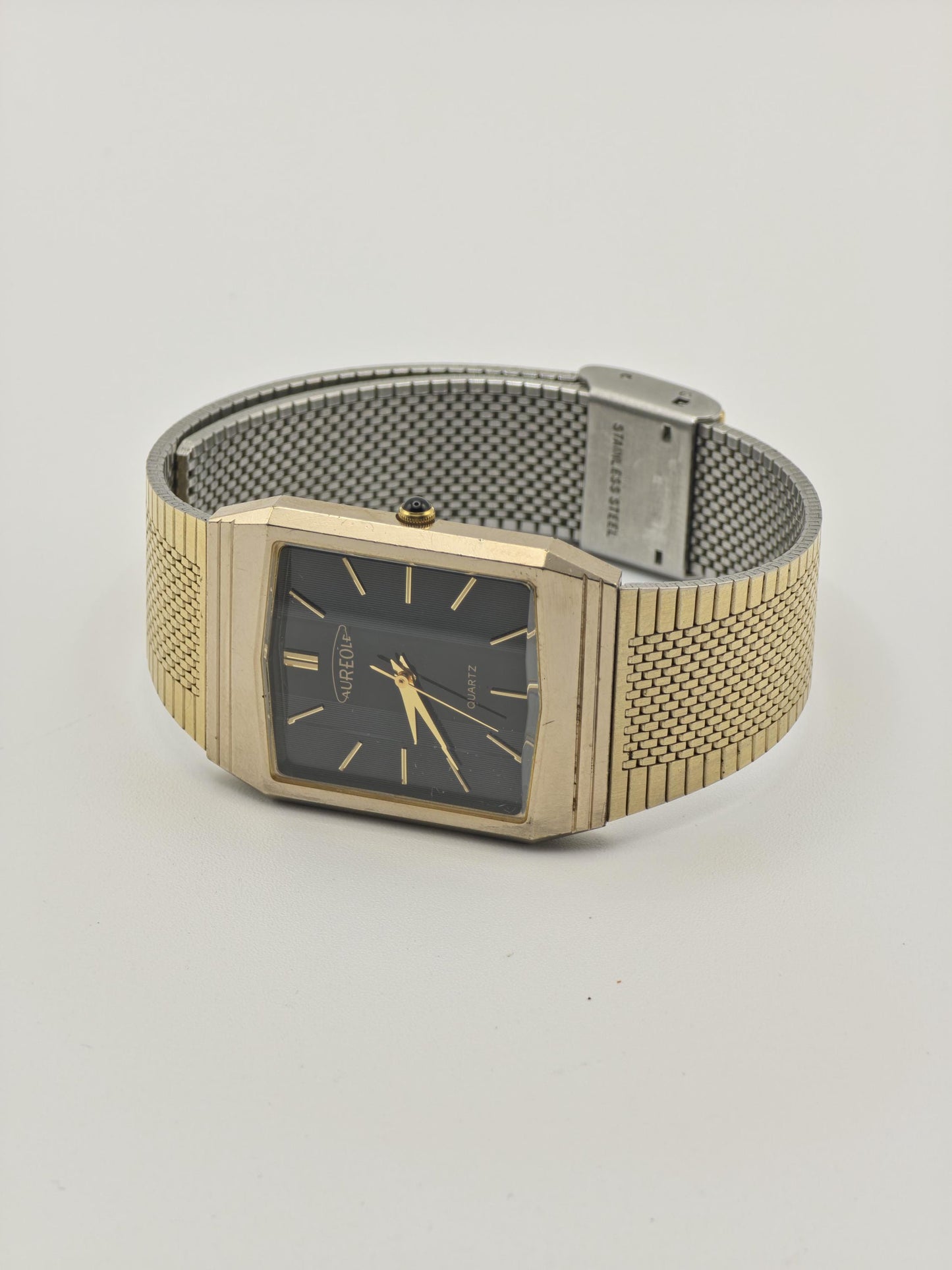 Aureole SW206 241986 Gold-Tone Black Dial Quartz Unisex Watch | - 196