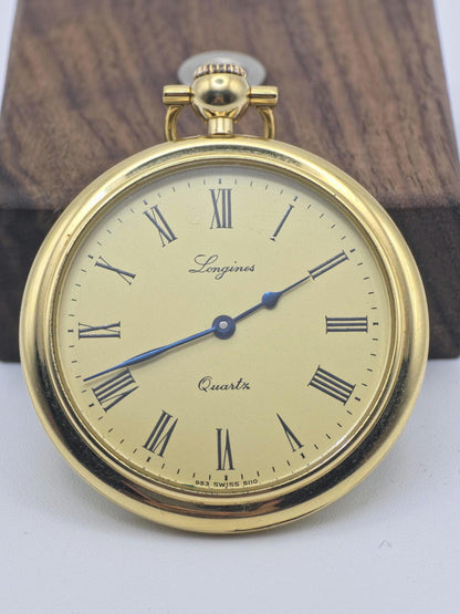 Longines Quartz Pocket Watch Swiss Made Vintage Gold Tone | - 200