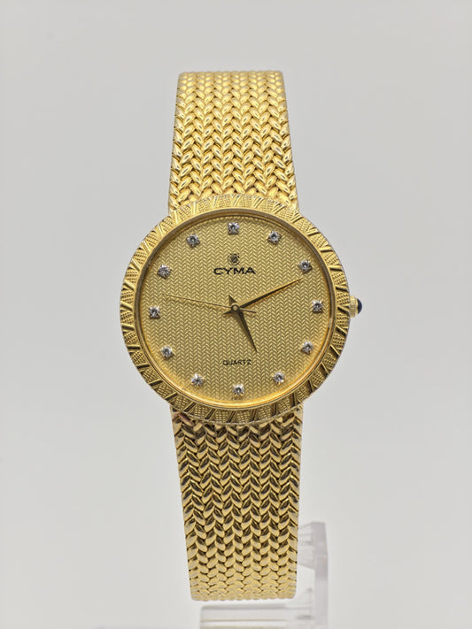 Cyma Quartz 809 Gold-Tone Swiss Watch Unisex | - 143