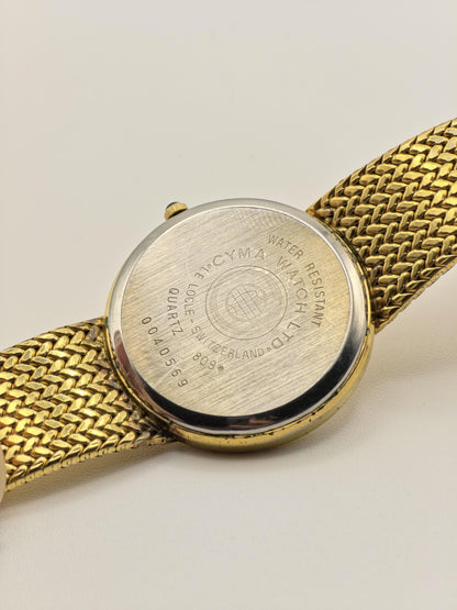 Cyma Quartz 809 Gold-Tone Swiss Watch Unisex | - 143