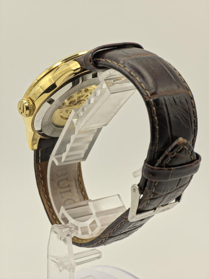 Bulova 97A138 Men Automatic Skeleton Watch Gold Tone Box Only | - 180