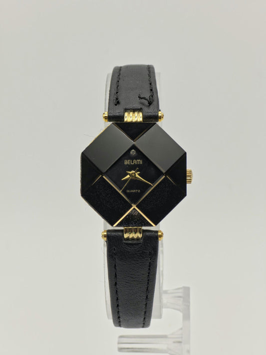 Belami BA-587L Black Dial Gold-Tone Ladies Vintage Quartz Watch | - 185