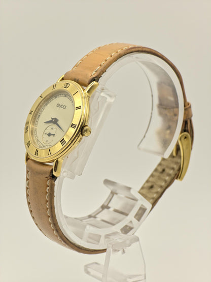 Gucci 3000.2.L Gold Tone Cream Dial Small Seconds Women Watch | Swiss Made - 188