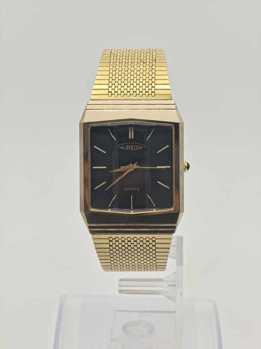 Aureole SW206 241986 Gold-Tone Black Dial Quartz Unisex Watch | - 196