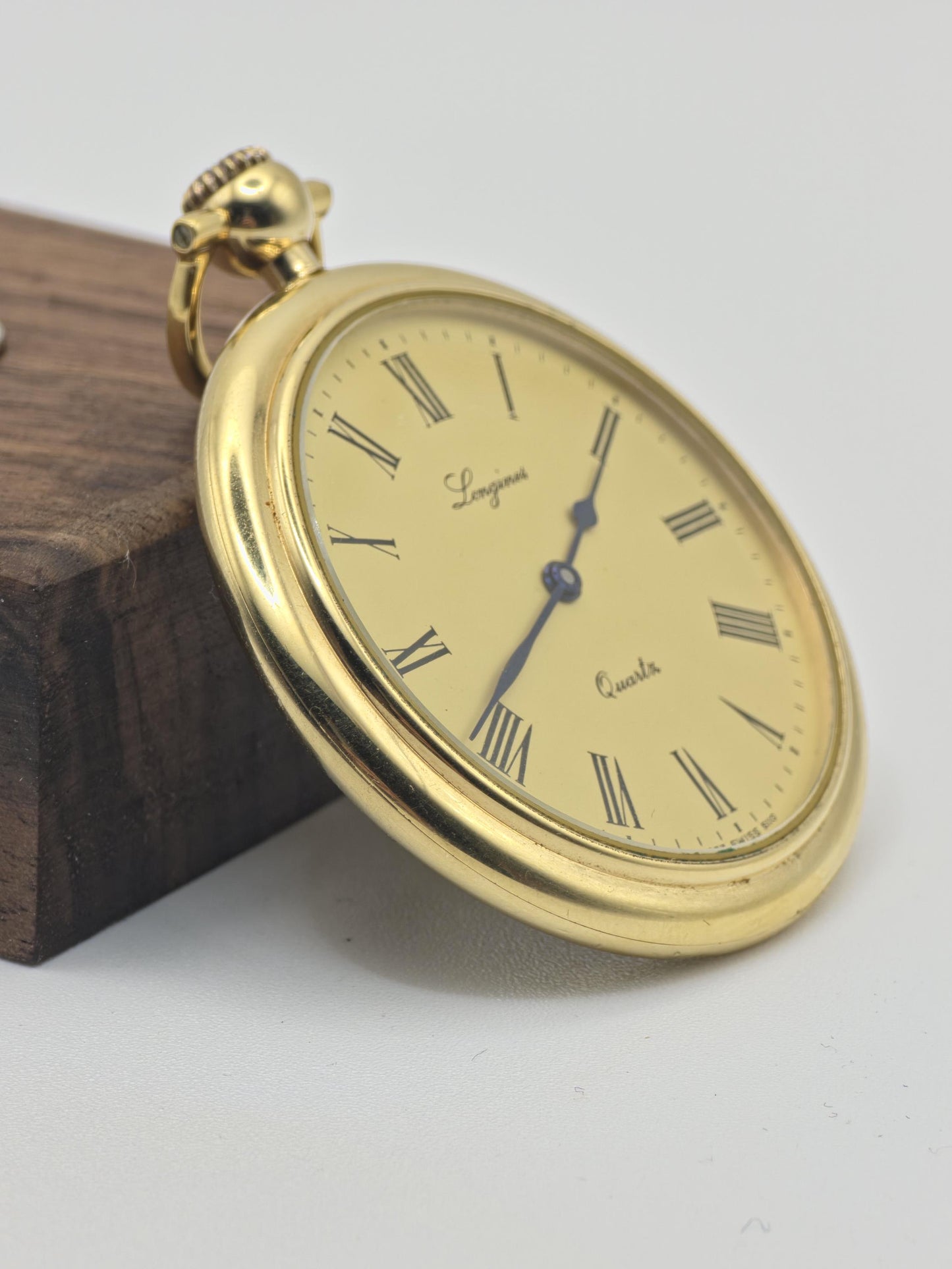 Longines Quartz Pocket Watch Swiss Made Vintage Gold Tone | - 200