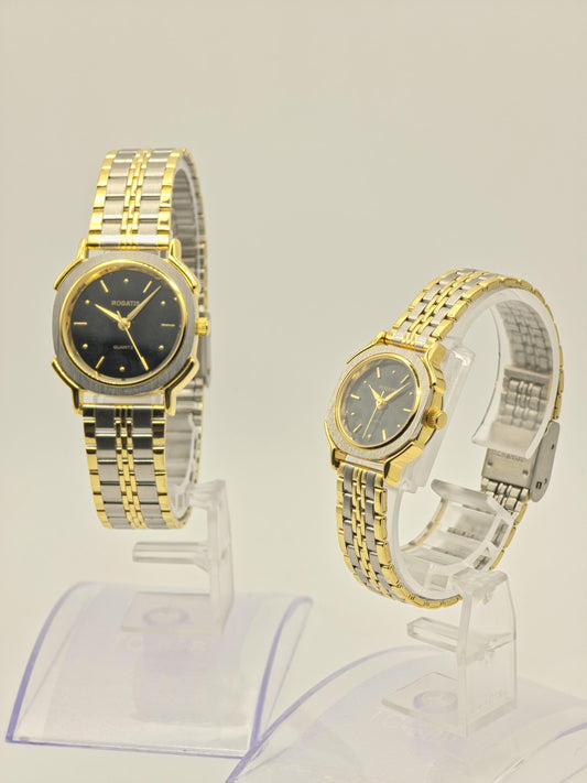 Rogatis Quartz Couple Watch Set His & Hers | Two-Tone Vintage Style | - 204