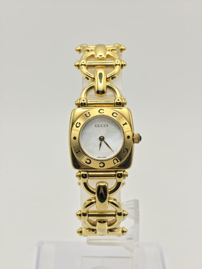 Gucci 6400L Gold Tone Vintage Watch Women Mother of Pearl Dial with Box - 214