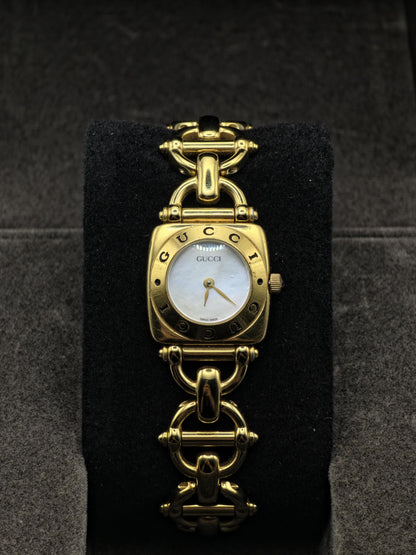 Gucci 6400L Gold Tone Vintage Watch Women Mother of Pearl Dial with Box - 214